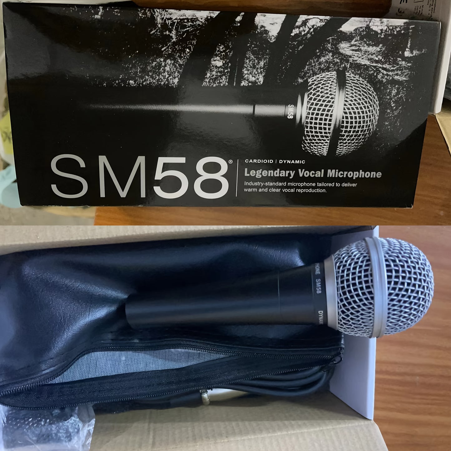 Professional SM58 Dynamic Vocal Microphone with Cardioid Wired Mic and 6.35mm Jack, DC Powered for Stage, Singing, Streaming, Video Conferencing, Gaming, and Karaoke - No Battery Needed.