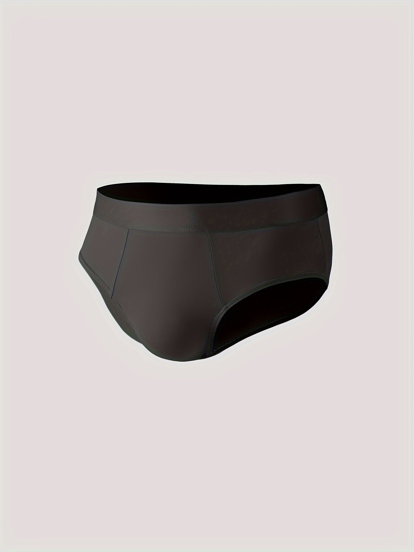 5 men's breathable sports briefs made of lightweight, stretchy polyester and spandex blend in solid color.