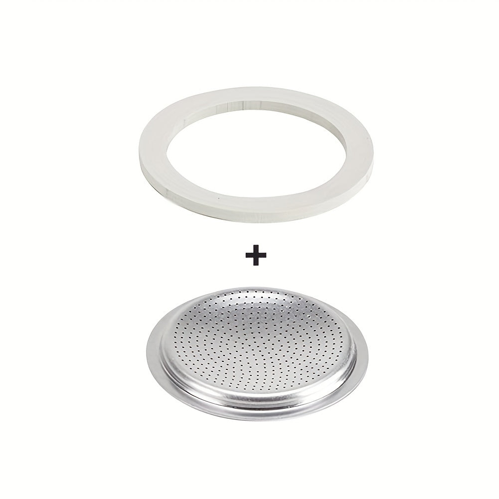 Replace your Moka Pot and Espresso Maker's sealing gasket and coffee filter mesh with 1pc URTUE Silicone Replacement Parts, essential accessories for a perfect brew.