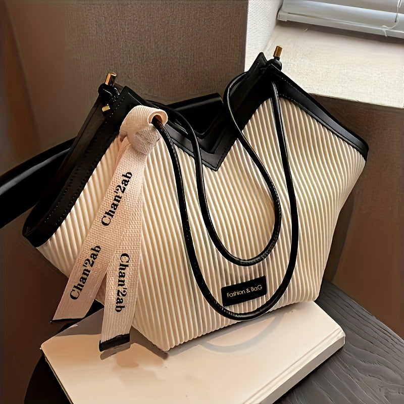 Chic faux leather tote bag for work with trendy design and large capacity.