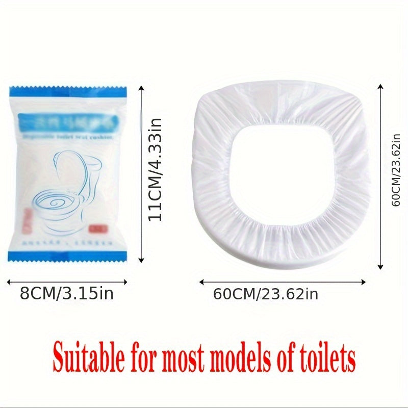 10-pack of thick waterproof disposable toilet seat covers for travel and hotel use, no electricity required