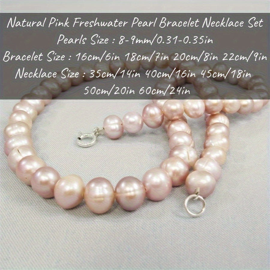 Handcrafted with care, the MYSOYA 100% Handmade Natural Pearl Pink Freshwater Pearl Necklace Set is perfect for all occasions. Includes a gift box for easy gifting. Ideal for daily wear, parties, birthdays, anniversaries, Valentine's Day, Christmas, and