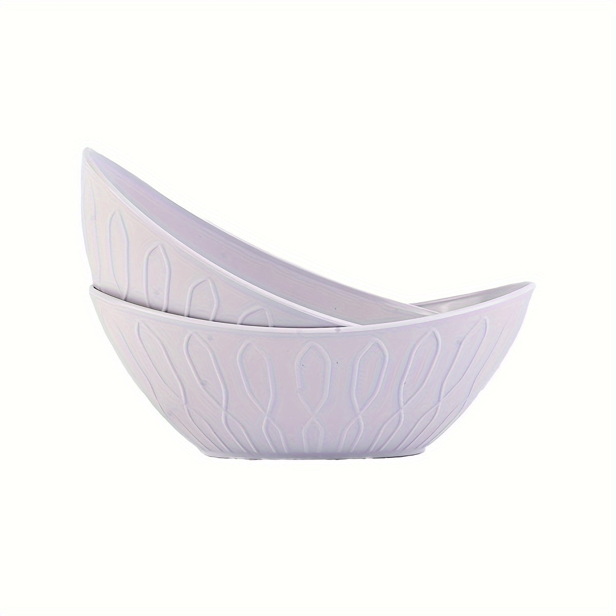 2 Unbreakable bowls shaped like yuanbao, ideal for oatmeal, salads, and pasta in the kitchen and dining area.