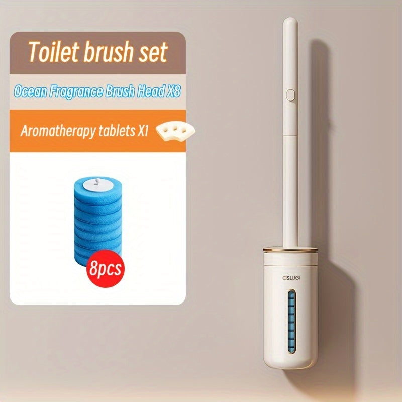 1 set of Disposable Toilet Brush with 8 Disposable Brush Heads, only $24.32. Refill your disposable brush heads with ease. Comes with 4 scented tablets for a fresh clean. Perfect for cleaning every inch of your bathroom with no corner left untouched. Get