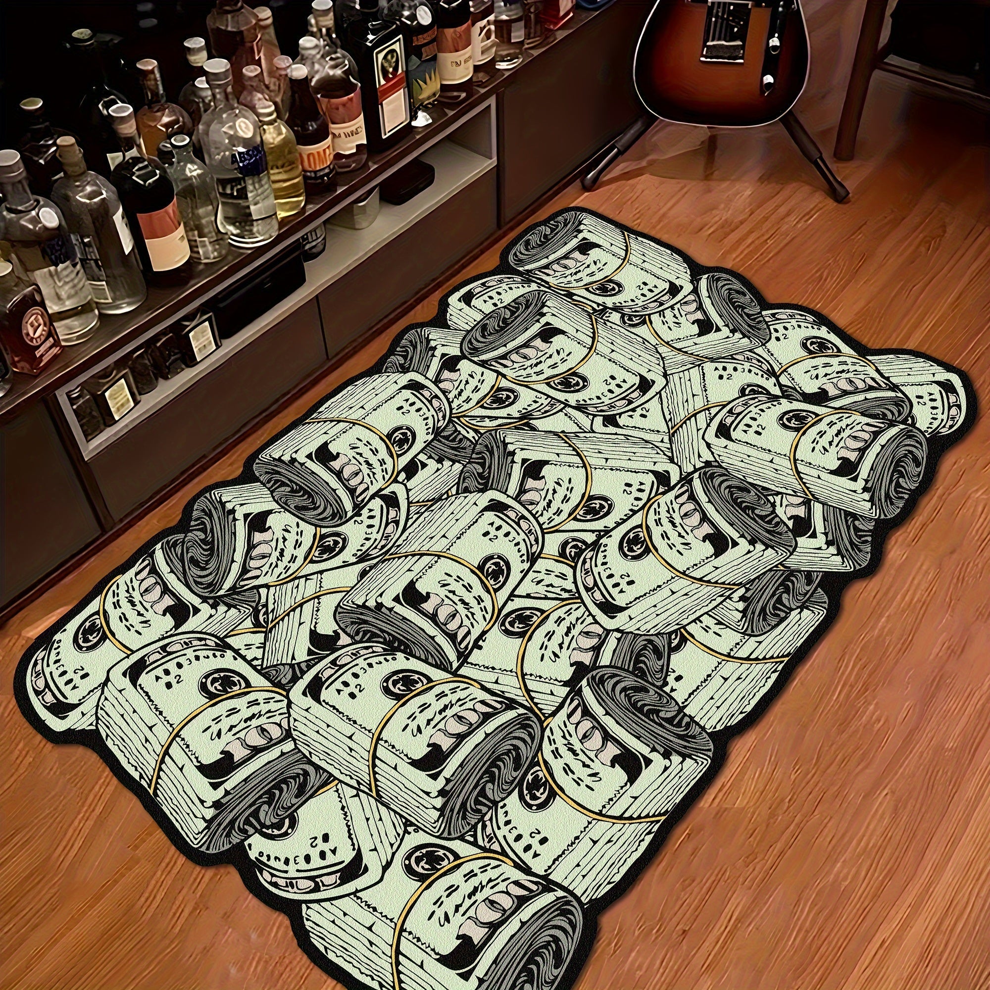 Soft and comfortable Festive Dollar Bill Pattern Carpet perfect for your living room or bedroom - Hand wash recommended.