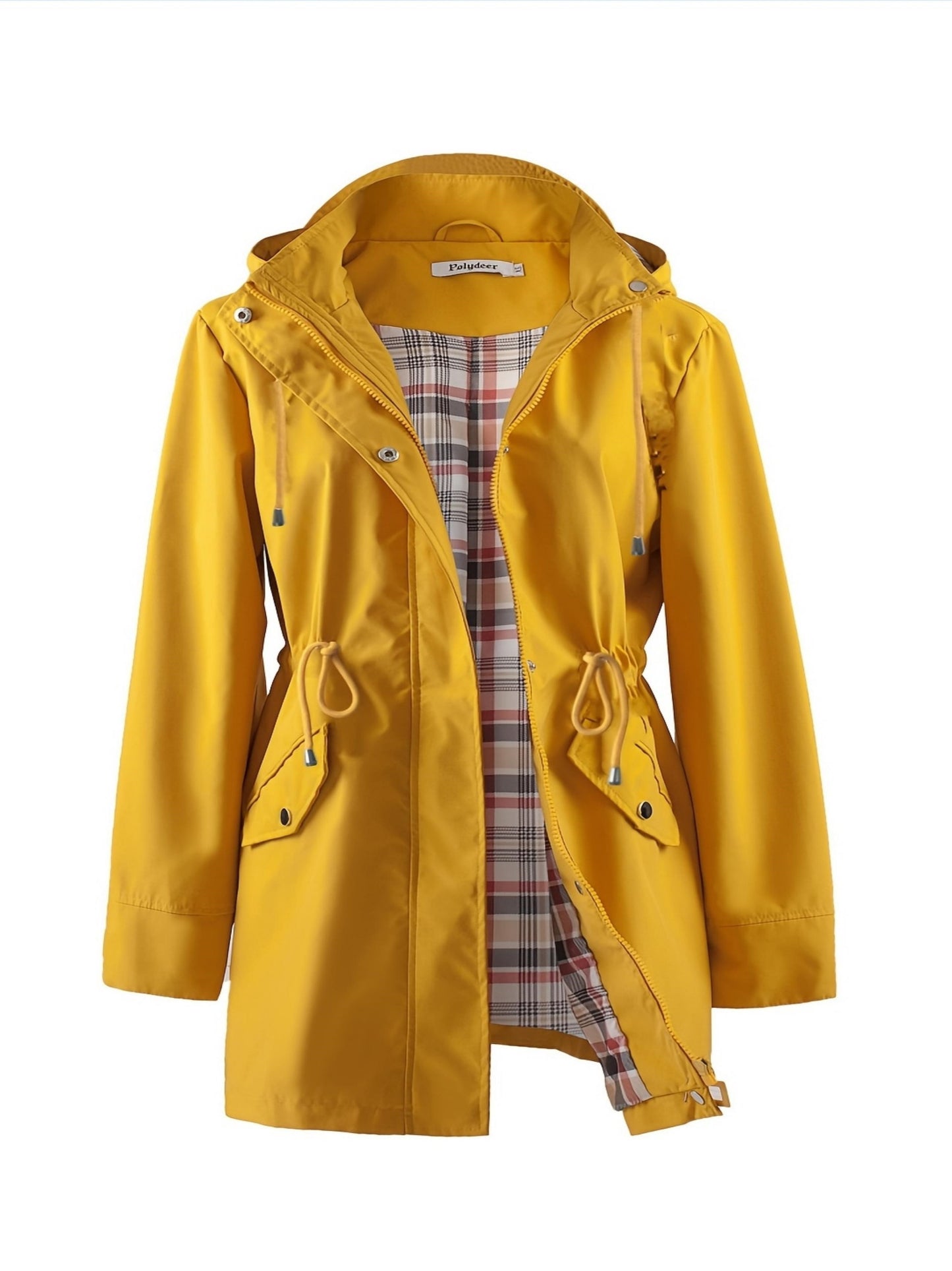 Women's Plus Size Zip Up Hooded Coat for Fall & Spring