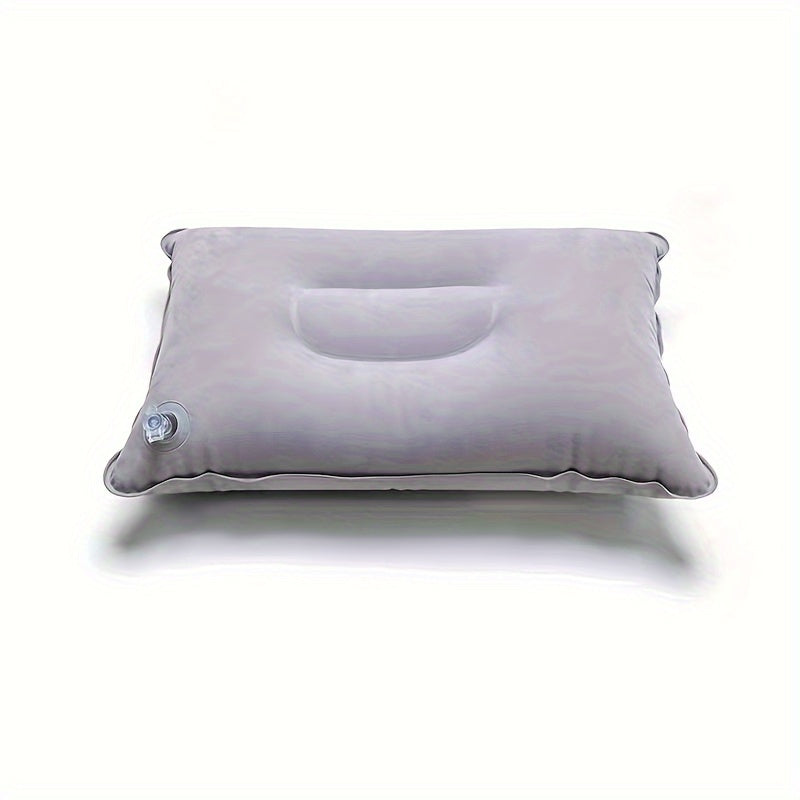 Inflatable Travel Pillow for Camping, Portable Flocked Pillow for Nap, PVC Square Pillow