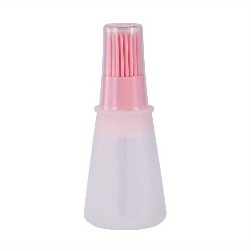 Portable silicone oil bottle with brush for outdoor baking and BBQ.