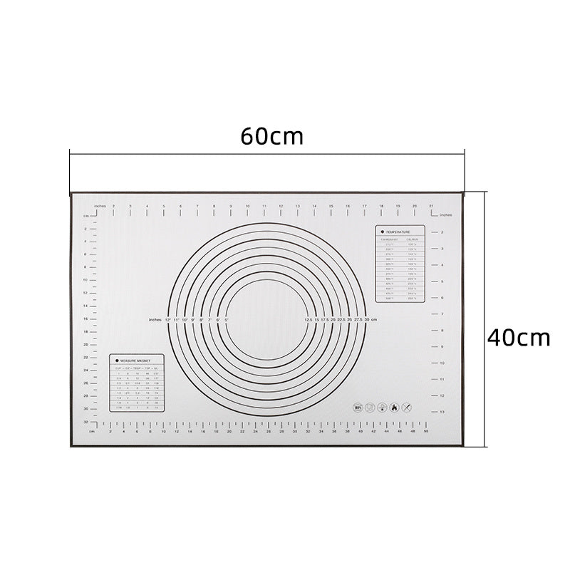 Silicone Kneading Board and Pastry Mat Set - Includes Extra Non-Stick Baking Mat with Measurement Guide. Can be used as Counter Mat, Dough Rolling Mat, Oven Liner, Pie Crust Mat, and Roll Up Kneading Pad. Comes in two sizes: 40*60cm/15.7*23.6in and