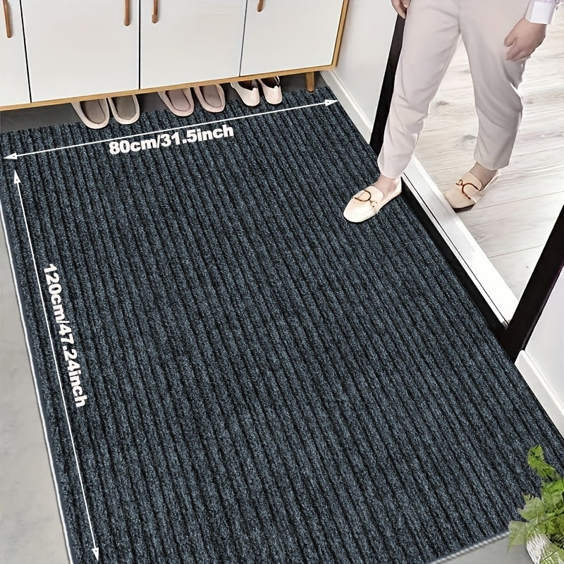 Durable All-Season Outdoor and Indoor Door Mat for Home Entrance, Anti-Slip Heavy Duty Front Door Mat for Garage, Garden, and Pets, Easy to Clean Absorbent Washable Dirt Trapper Indoor Mat