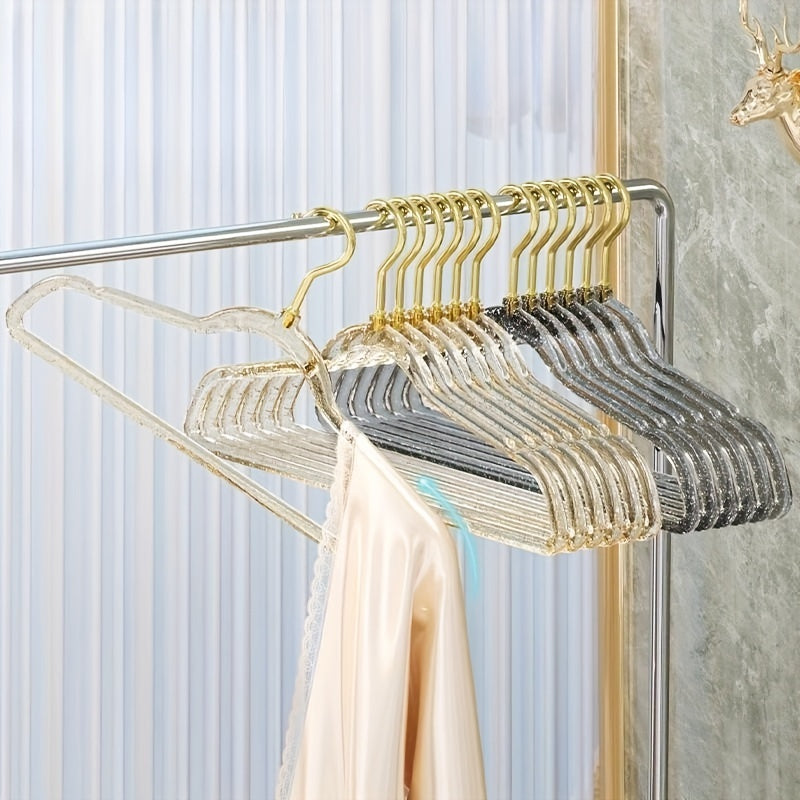 Clear Glitter Hanger with No Traces, Non-slip Design, Bulge-free, Ideal for Storing Clothes in the Bedroom or Home - Thickened Hanging Rack