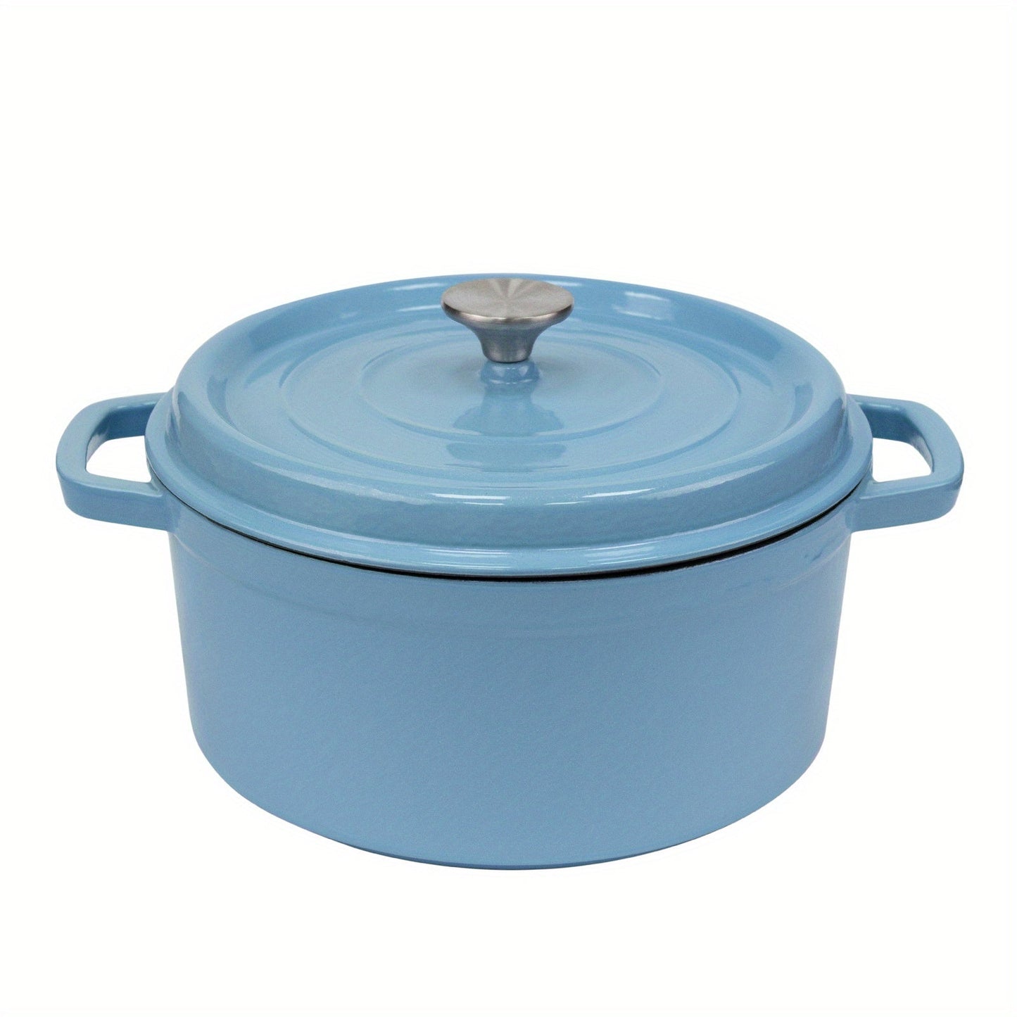 Klassik 24 sm Enameled Cast Iron Dutch Oven, Qoplamasiz, Kuch uchun Ko'p Qavatli Qoplamalar, Oshxona Qozonlari, Oq rang, Namlik va Oziqlanishni Saqlash