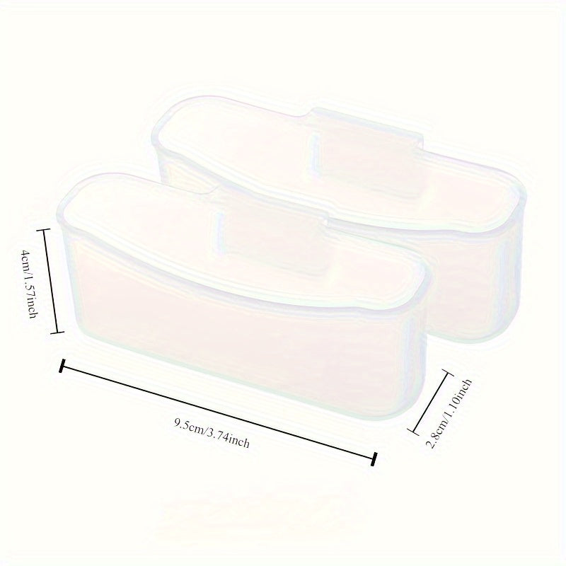 Set of 2 Wall-Mounted Refrigerator Storage Bins, Clear Hanging Organizer for Spice Packets and Small Items, Made of Plastic, Safe for Non-Food Contact