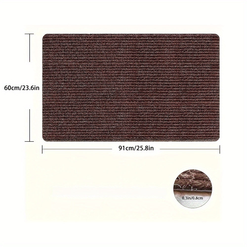 Ultra-absorbent 1pc door mat with non-slip backing - Long-lasting and machine washable to combat dust, water, and sand - Ideal for main entrances, back doors, bedrooms, kitchens, and offices.