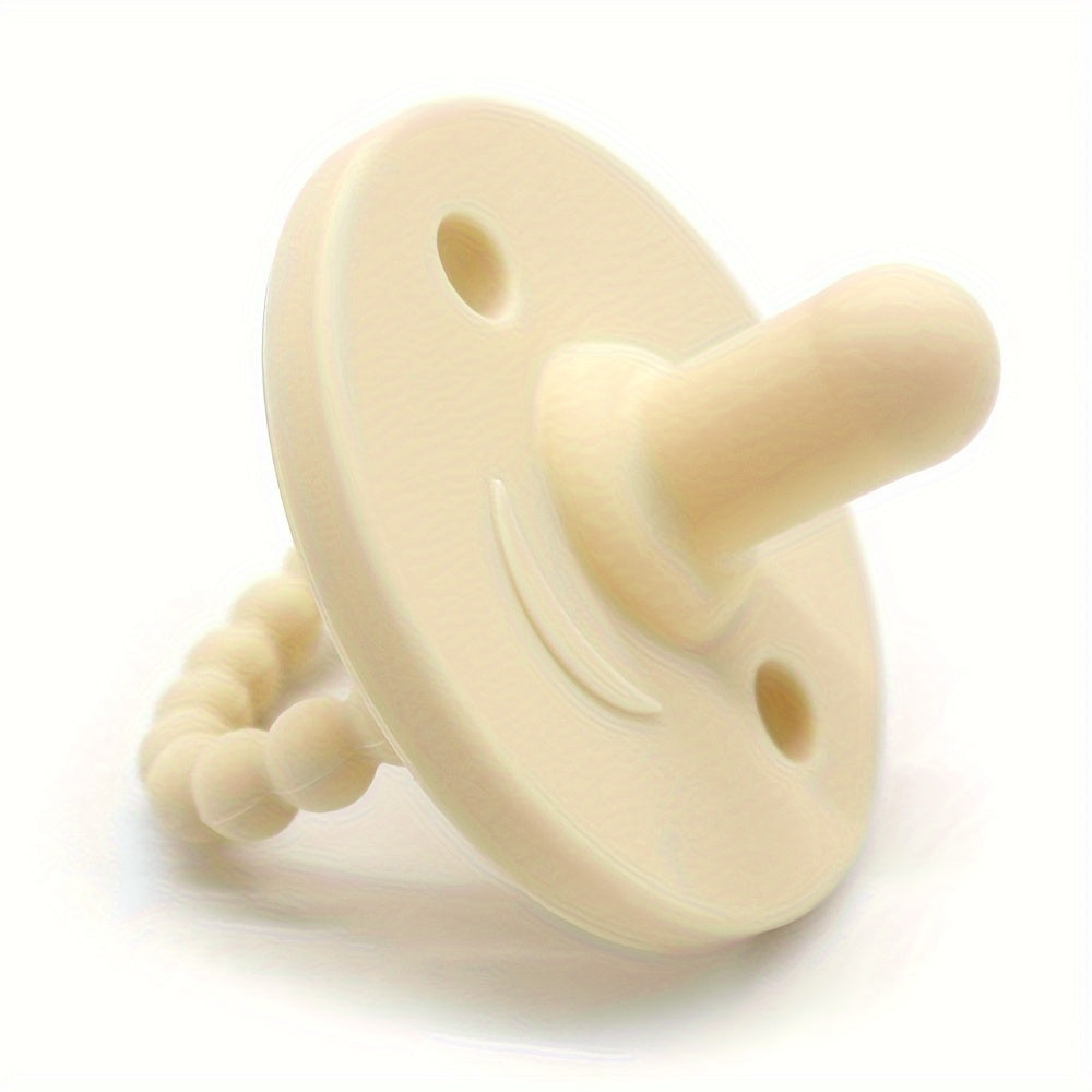 Soft silicone pacifier for newborns with cute round shape, designed to soothe and teethe. Suitable for both boys and girls.