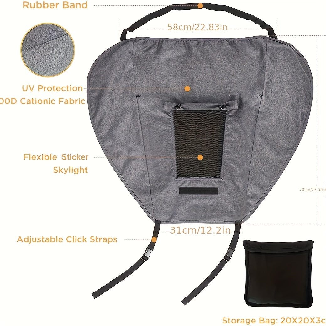 Stroller Sunshade with UV Protection, Viewing Window, and Waterproof Polyester Fabric - Simple Installation