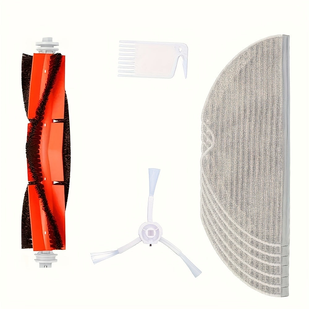 Accessory kit for robotic vacuum cleaners, includes 9 pieces compatible with 1C, 2C, and 1T models. Kit contains roller brush, 6 mop pads, and side spin brush.