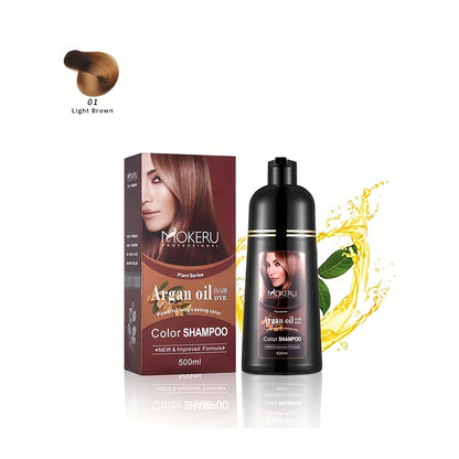 3-in-1 Argan Oil Hair Dye for Easy Gray Coverage at Home-great for Men and Women