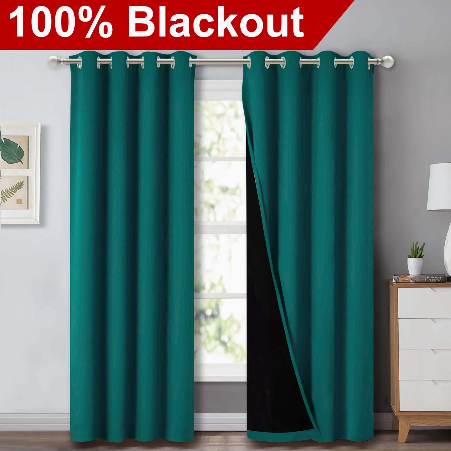 Versatile blackout curtains suitable for living rooms, bedrooms, kitchens, bathrooms, and home decor.