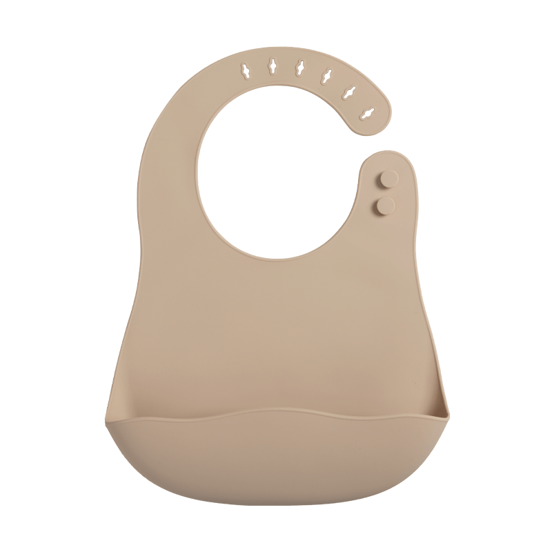 Adjustable Waterproof Infant Bibs in Solid Colors with Soft Silicone Material, Featuring a Pocket for Newborns to Keep Clean During Mealtime