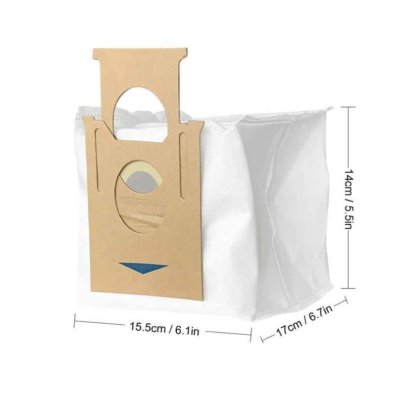 Replacement paper dust bags compatible with Ecovacs N10 and N10 Plus robot vacuum cleaners, includes 4-pack of filters and floor attachment spare parts.