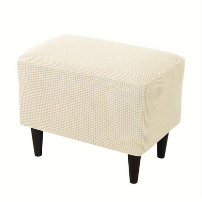 Stretch modern style ottoman cover protects footstools from dust and enhances living room decor.