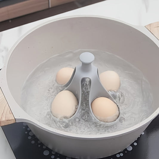 Silicone Egg Boiler Holder Holds 6 Eggs, Non-Breakable, Leak-Proof, Food Grade Material, Perfect Kitchen Gadget for Hard-Boiled Eggs and Salad Prep, Convenient Refrigerator Storage Solution