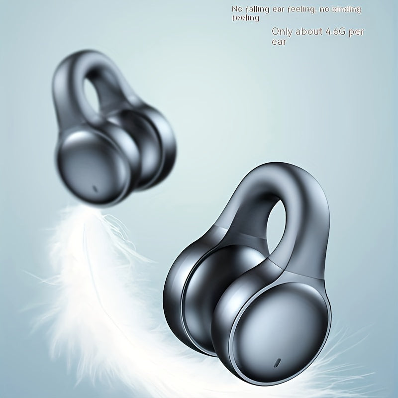 Touch wireless clip-on sports headphones for iPhone and Xiaomi earphones.