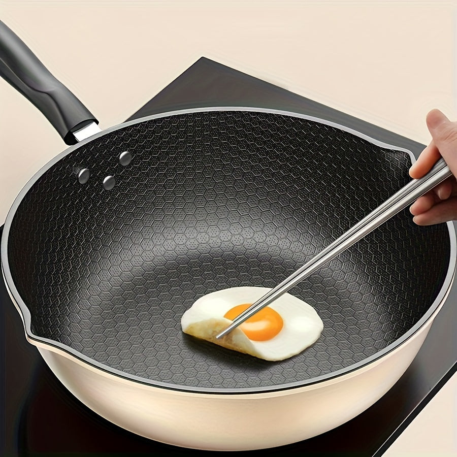 Durable Cast Iron Skillet with Non-Stick Coating - Versatile Pan for Frying, Stewing, and Sautéing - Hand Wash Recommended, Comes with Wooden Spatula - High-Quality Cookware for Home Use