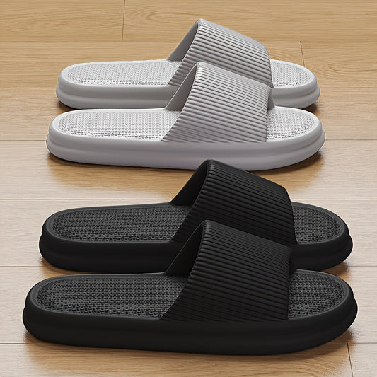 Comfortable size 48-49 summer slides in classic black, perfect for indoor/outdoor use. Made of non-slip, quick-dry EVA material. Great for beach and home relaxation.