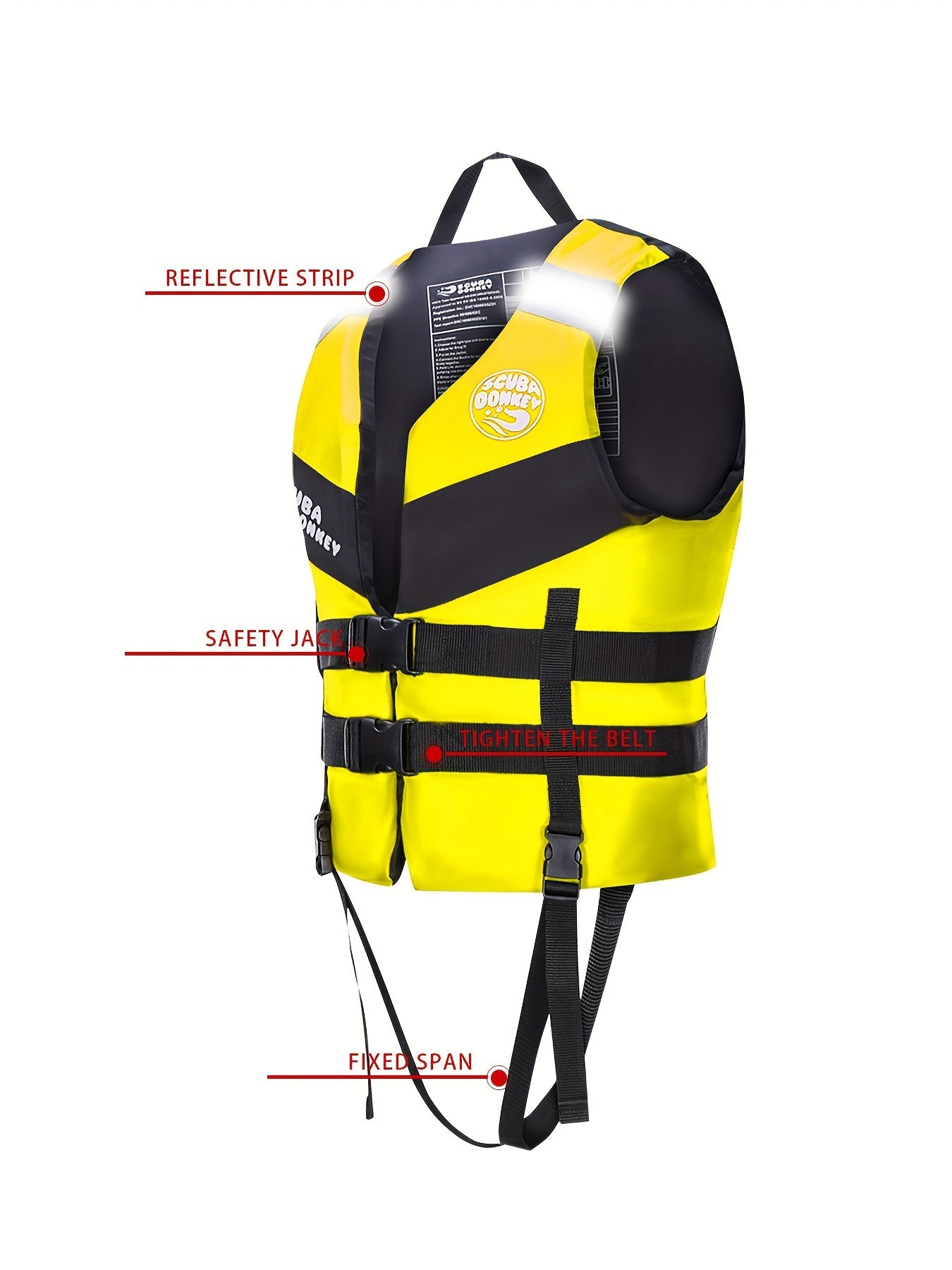 HISEA Polyester Sports V-neck Vest for Water sports with adjustable safety life jacket. Perfect for outdoor activities like kayaking, boating, swimming, and rafting.