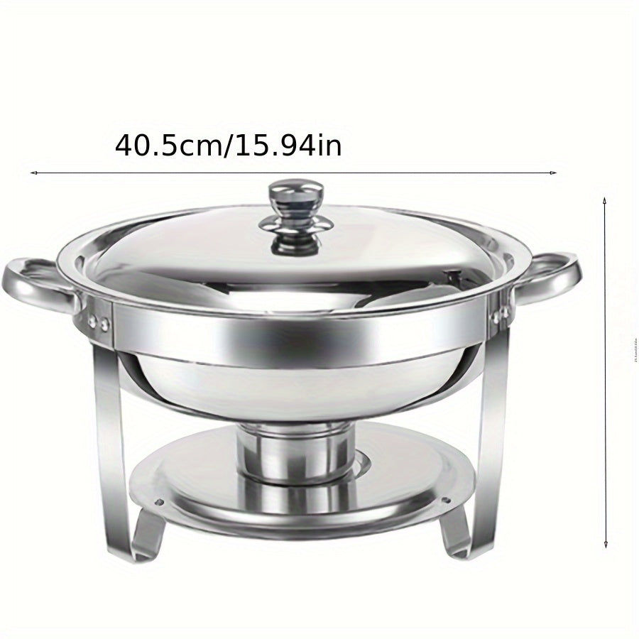 Stylish Stainless Steel Buffet Stove Set for Home Gatherings, featuring Detachable Cloche Stove and Round Insulation Stove