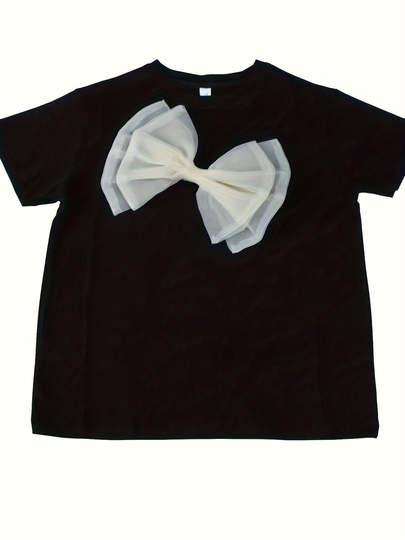 Girls' Casual & Comfy Tee with Bowknot Detail for Spring & Summer