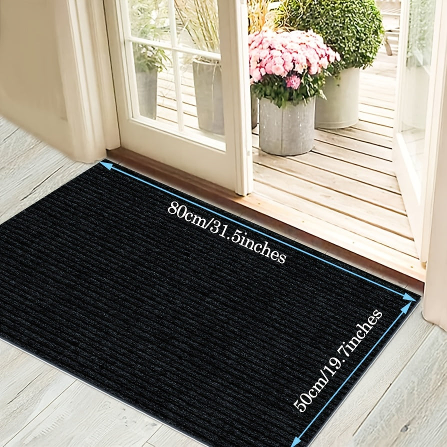 Durable All-Season Outdoor and Indoor Door Mat for Home Entrance, Anti-Slip Heavy Duty Front Door Mat for Garage, Garden, and Pets, Easy to Clean Absorbent Washable Dirt Trapper Indoor Mat