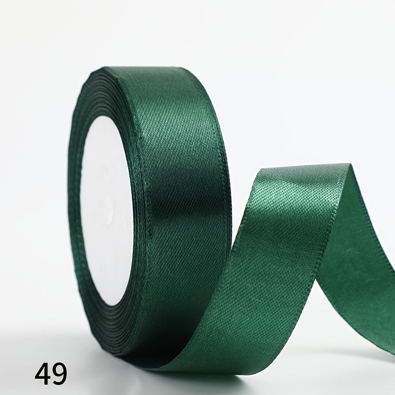 1 piece of 2.5cm wide, 25 yards long satin ribbon for gift wrapping, wedding decoration, car silk ribbon, baking, and webbing.