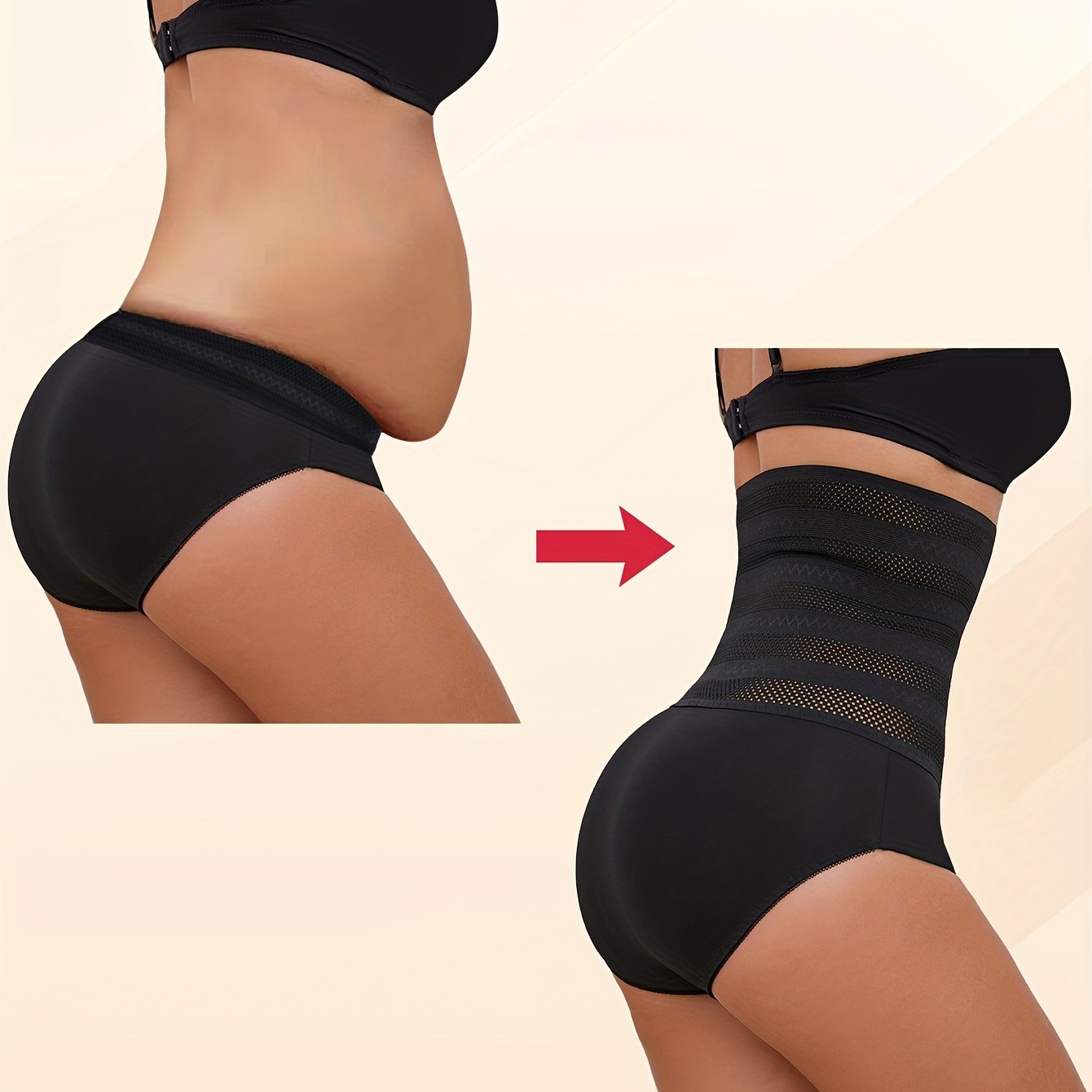 High-waisted shaping panties for women that control the abdomen and lift the hips.