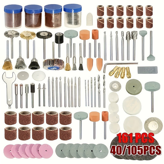 Durable diamond-coated polishing kit for woodworking, jade carving, and metal cutting. Includes 105pcs for electric grinder. Versatile for high-precision grinding.