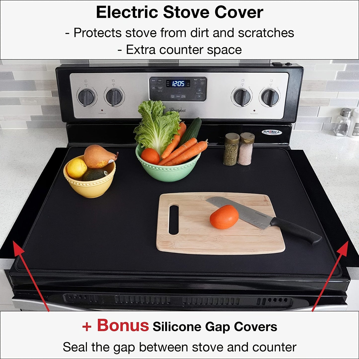 Silicone Stove Top Cover: Protect Your Electric Furnace with Heat-Resistant, Non-Slip Pad - Perfect for Kitchen & Dining Room, Great for Cooking and Spill Prevention