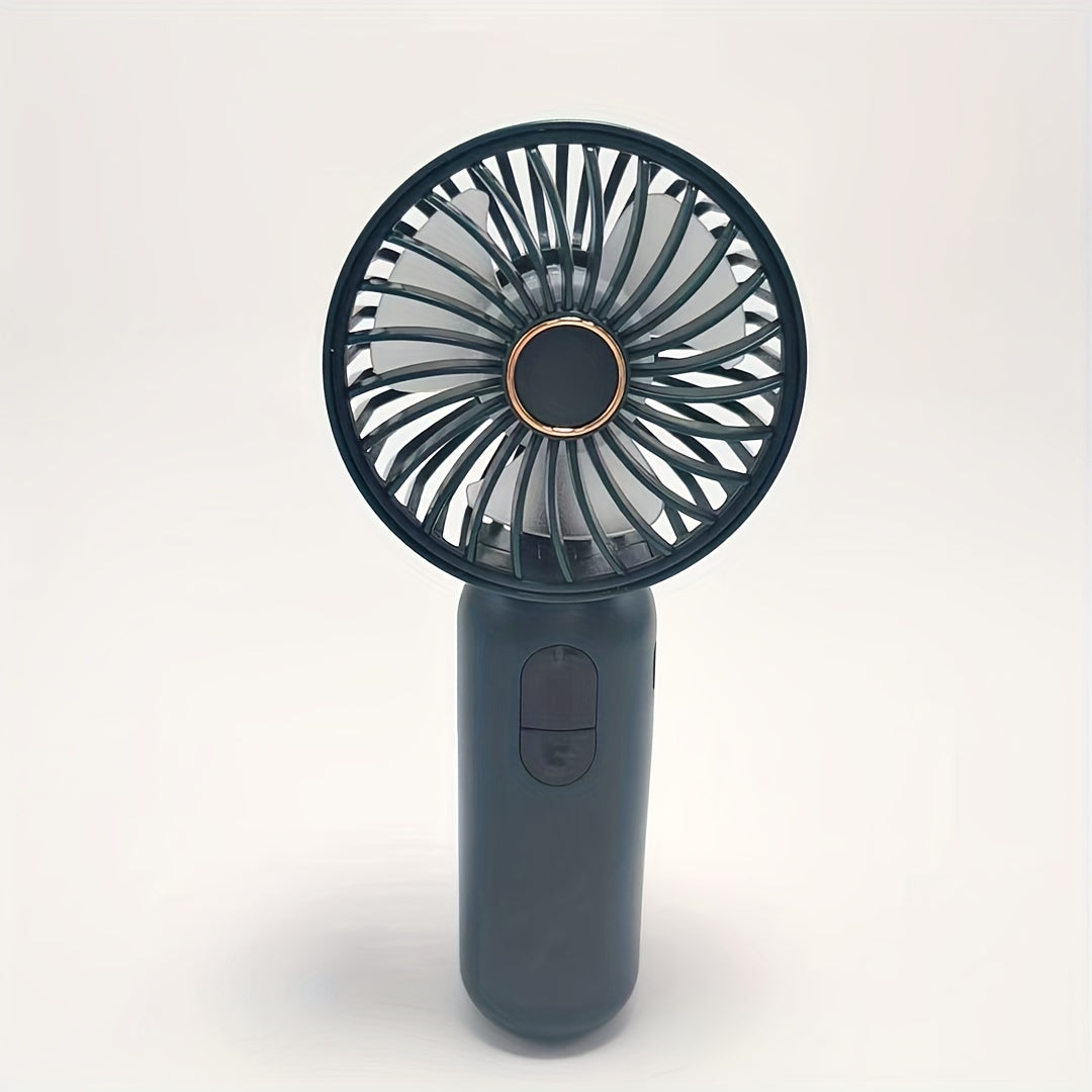 New handheld mini fan, USB rechargeable for office and outdoor use, silent and durable with a portable design perfect for camping.