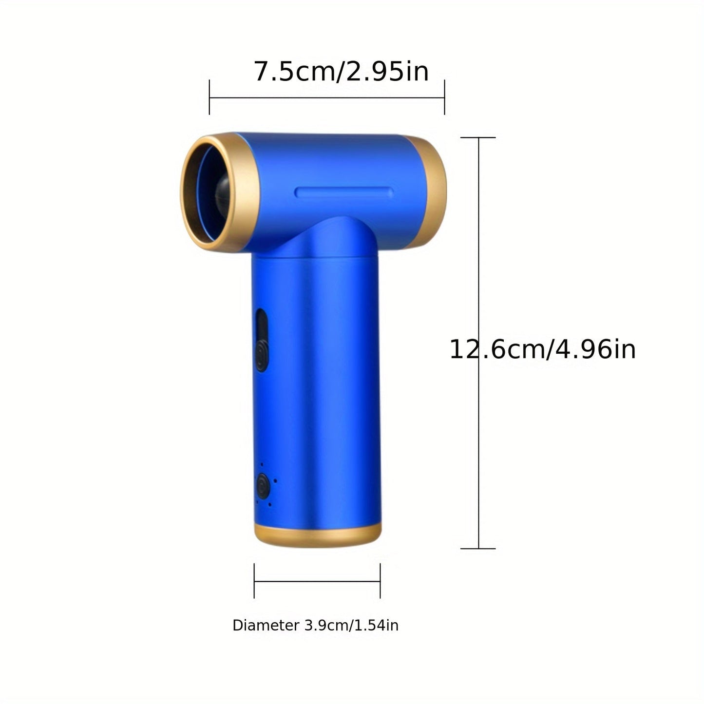 Ko'p funksiyali 7-in-1 Tezkor Ventilyator, 80,000 RPM Motor, 2000mAh Batareya - So'rish, Puflash, Vakumlash va Shishirish Qobiliyatlari, USB orqali qayta zaryadlanadigan, Ichki va Tashqi Ilovalar uchun Ergonomik Qizil va Oltin Dizayn