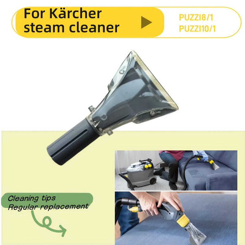 Able to be used with Karcher Indoor Decoration Nozzles on Puzzi 8/1, 10/1, and 10/2 steam cleaning machines. This replacement part is designed for Karcher PUZZI8/1 household carpet cleaners and PUZZI10/1 commercial spray extraction devices. Includes a