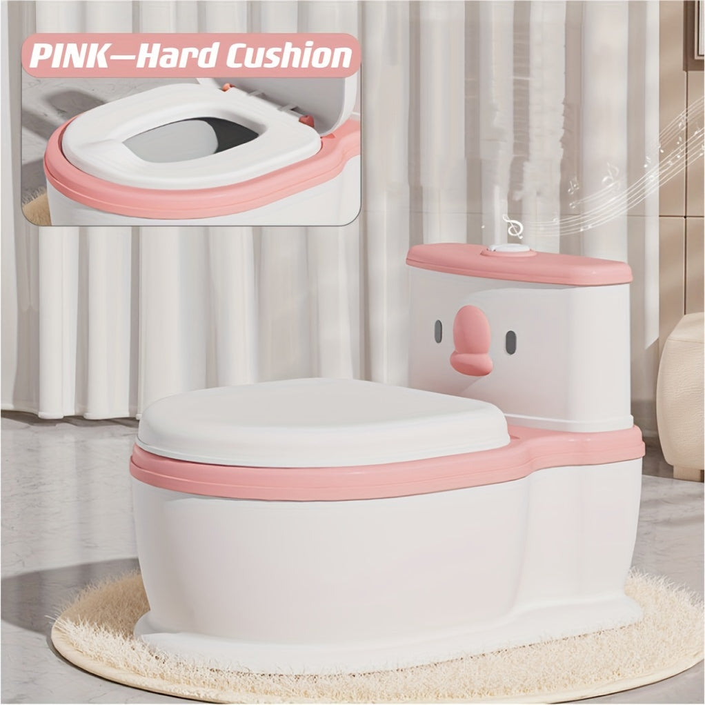 Creative Cartoon Design Portable Toilet for Kids - Fun Duck-Themed, Durable Plastic Potty Training Seat for Young Children