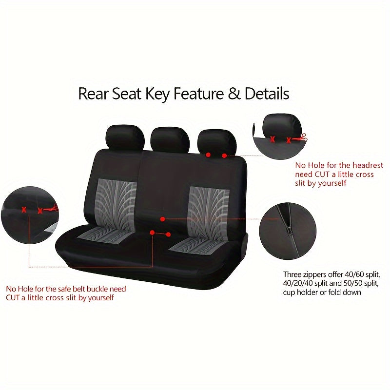 High-quality universal car seat covers for 5 seats, featuring stylish printed letter designs for young car enthusiasts. Fits most car seats.