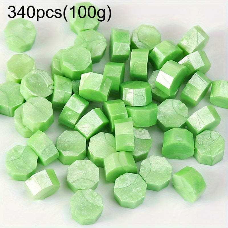 340pcs 100g Octagonal Wax Particles for DIY Gift Box Sealing Wax