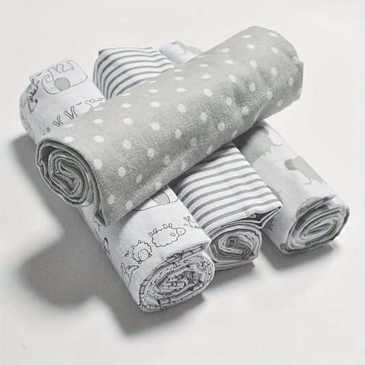 4 pieces of Flannel Swaddle Blankets and Receiving Blankets - 100% Cotton, One Size (76.2 X 76.2 cm) perfect for Home Decor and as Halloween or Christmas Gifts