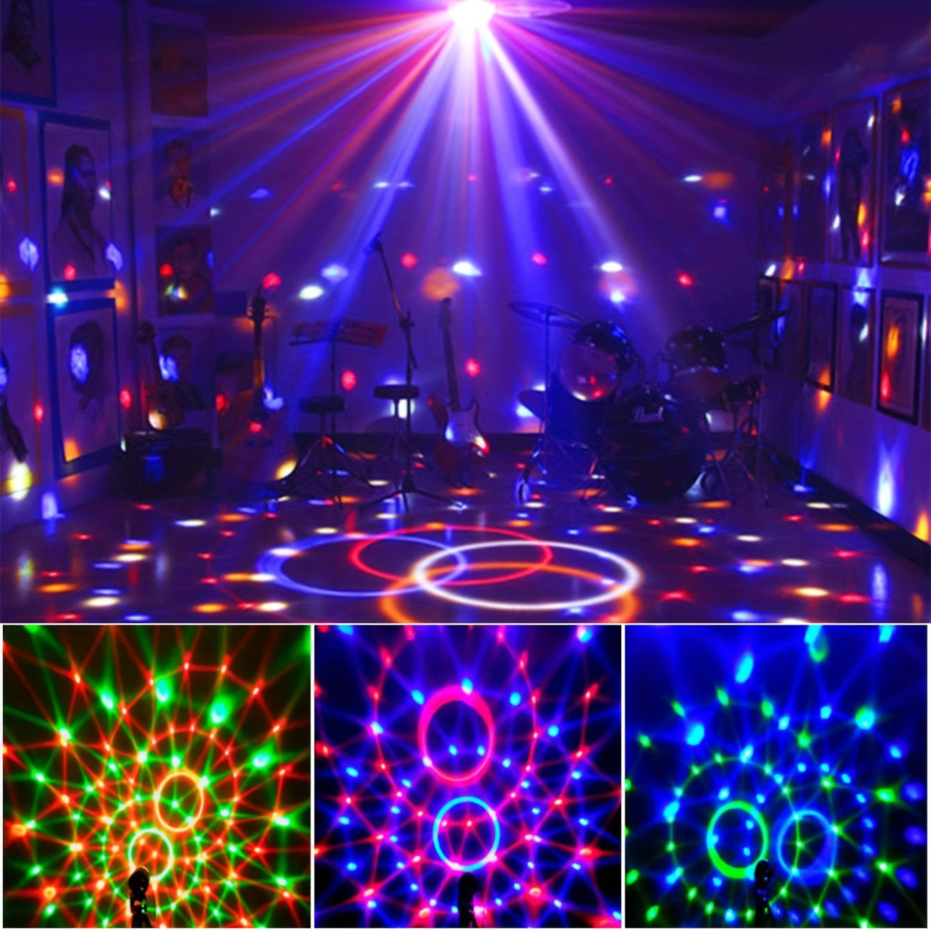 RGB Disco Ball Light with Sound Activation, Ideal for Parties and Events, USB Powered with 7 Modes, Brings Life to House Parties.