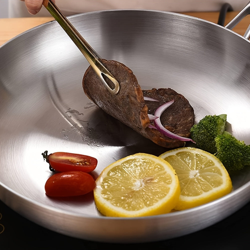 Two pieces of Tri-Ply Stainless Steel Skillets, featuring a Nonstick coating and are safe for use in the Oven & Dishwasher. This Classic Cookware set includes Stay-Cool Handles and comes in 30cm & 24cm sizes.