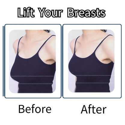 Silicone lift bra pasties, waterproof, perfect for strapless dresses, elegant beige color.