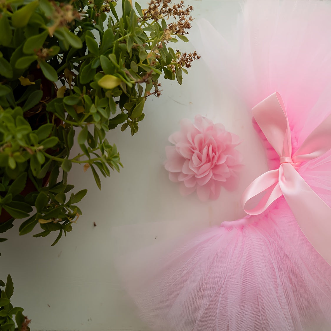 Charming Pink Ballet Tutu & Headband Ensemble for Kids - Ideal for Little Girl Photoshoots, Birthdays & Presents