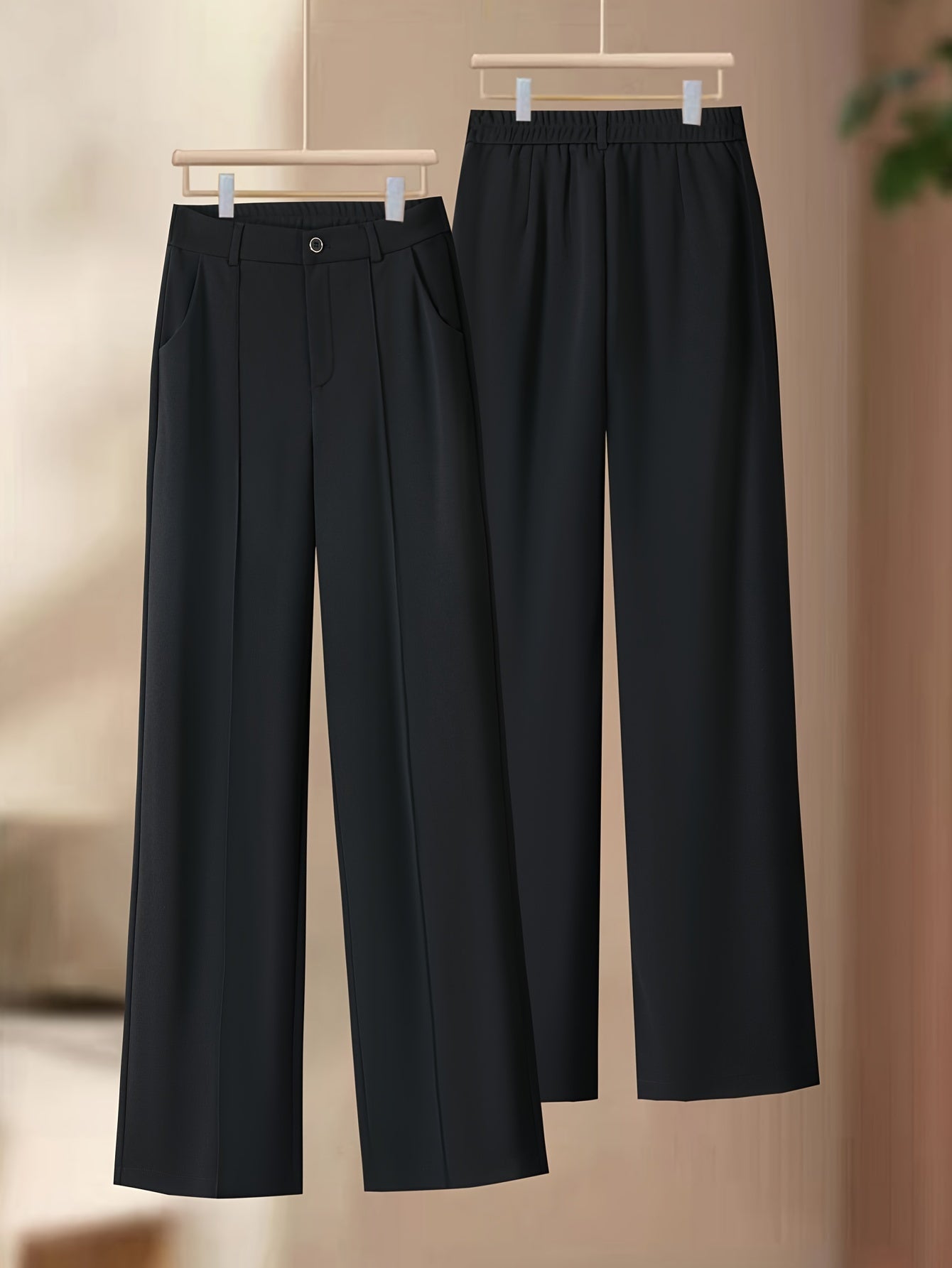 New slim fit wide leg pants for women, high waisted slimming trousers for all seasons.